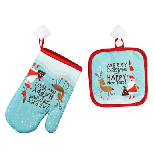 Holiday Oven Mitt & Mat